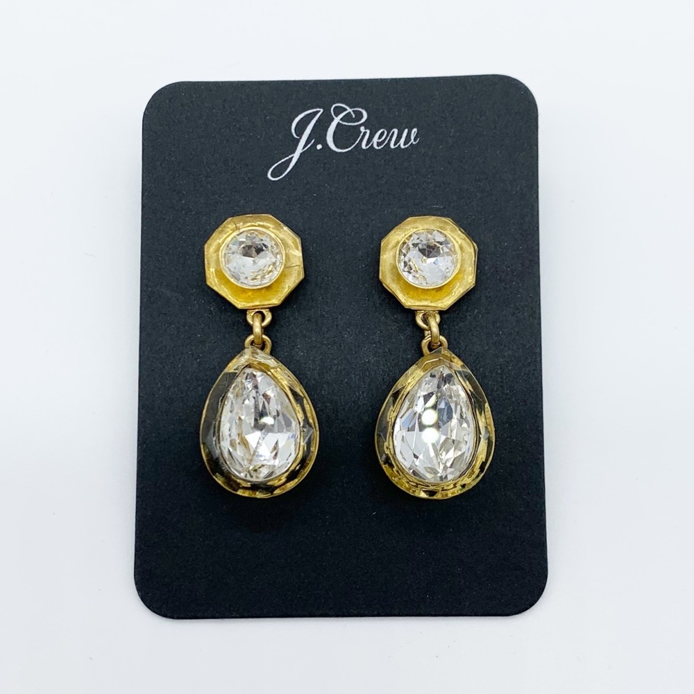 J. Crew Pear Shaped Crystal Drop Earrings